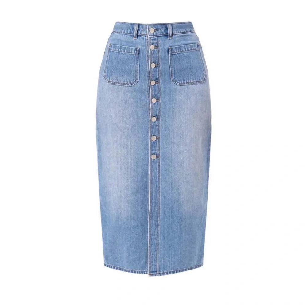 ROLLA'S Sailor Denim Midi Skirt NWT Vintage Blue High Rise Size 24